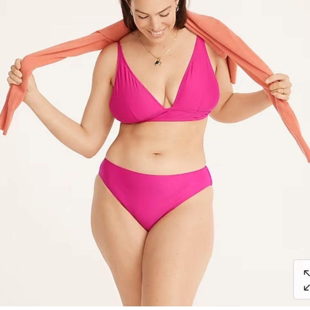 JCrew Highrise Cheeky Bikini bottoms Radiant Fuchsia NWT